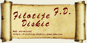 Filotije Diskić vizit kartica